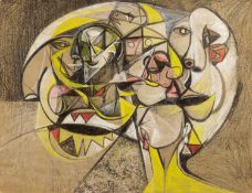 Anthony Curtis (1928-2018) Head, circa 1959 inscribed (to reverse) oil on board 92 x 122cm; and