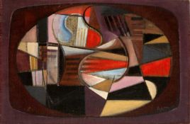 Anthony Curtis (1928-2018) Geometry on a Tele, 1957 signed and dated (lower right) oil on board 50 x