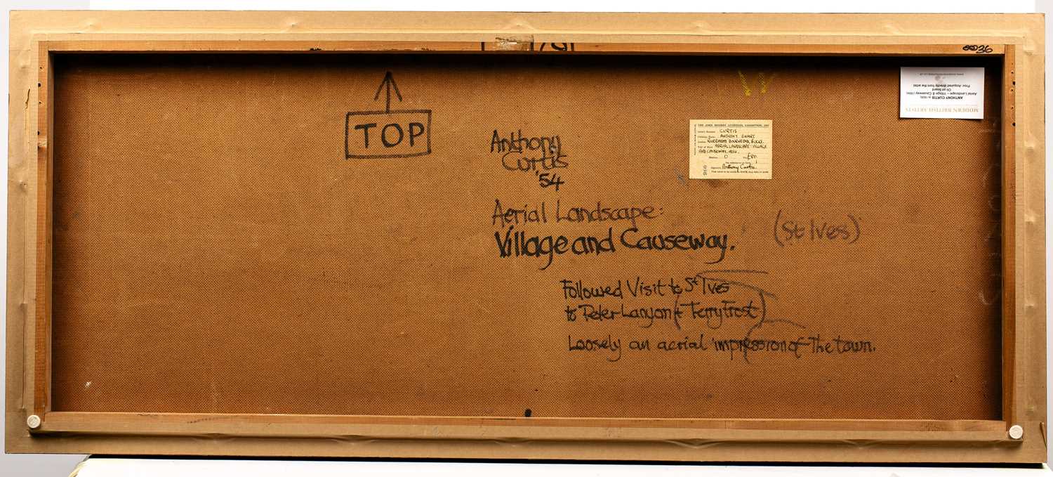 Anthony Curtis (1928-2018) Aeriel Landscape, Village and Causeway (St Ives), 1954 signed and - Image 3 of 3