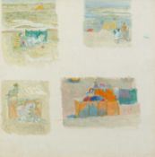 Jane Dowling (1925-2023) Small Seashore Picture signed and titled (to reverse) oil on board 29 x