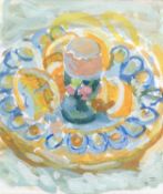 Jane Dowling (1925-2023) Egg and Egg Cup signed with initials (lower right) gouache 16 x 12cm; and