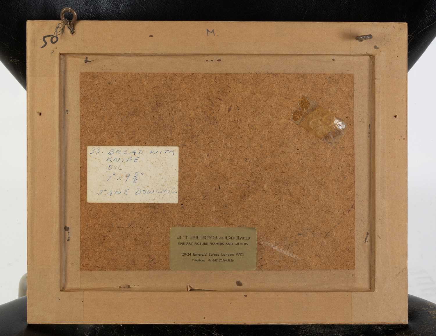 Jane Dowling (1925-2023) Bread with Knife signed with initials (lower right), titled (to reverse) - Image 3 of 3