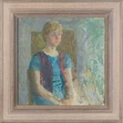 Jane Dowling (1925-2023) Yoland inscribed and titled (to reverse) oil on board 31 x 31cm. Mallams