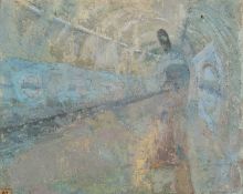 Jane Dowling (1925-2023) The Underground Station oil on canvas 40 x 50cm. Mallams are delighted to