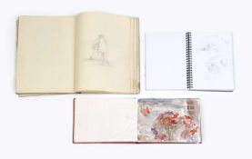 Jane Dowling (1925-2023) Three sketchbooks to include watercolours and pencil studies; portraits,