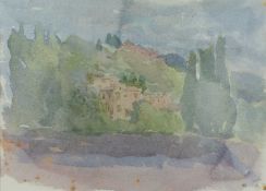 Jane Dowling (1925-2023) Buildings at Feisole signed with initials (lower right) watercolour 18 x