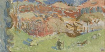 Jane Dowling (1925-2023) High Oxen Fell II signed with initials (lower right) oil on board 13 x