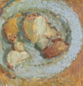 Jane Dowling (1925-2023) The Blue Bowl oil on board 19 x 19cm. Mallams are delighted to offer