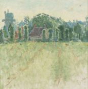 Jane Dowling (1925-2023) Early Morning, Christ Church Meadow signed with initials (lower right)