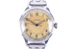 Le Coultre, a gentleman's stainless steel round wrist watch, cica 1940.