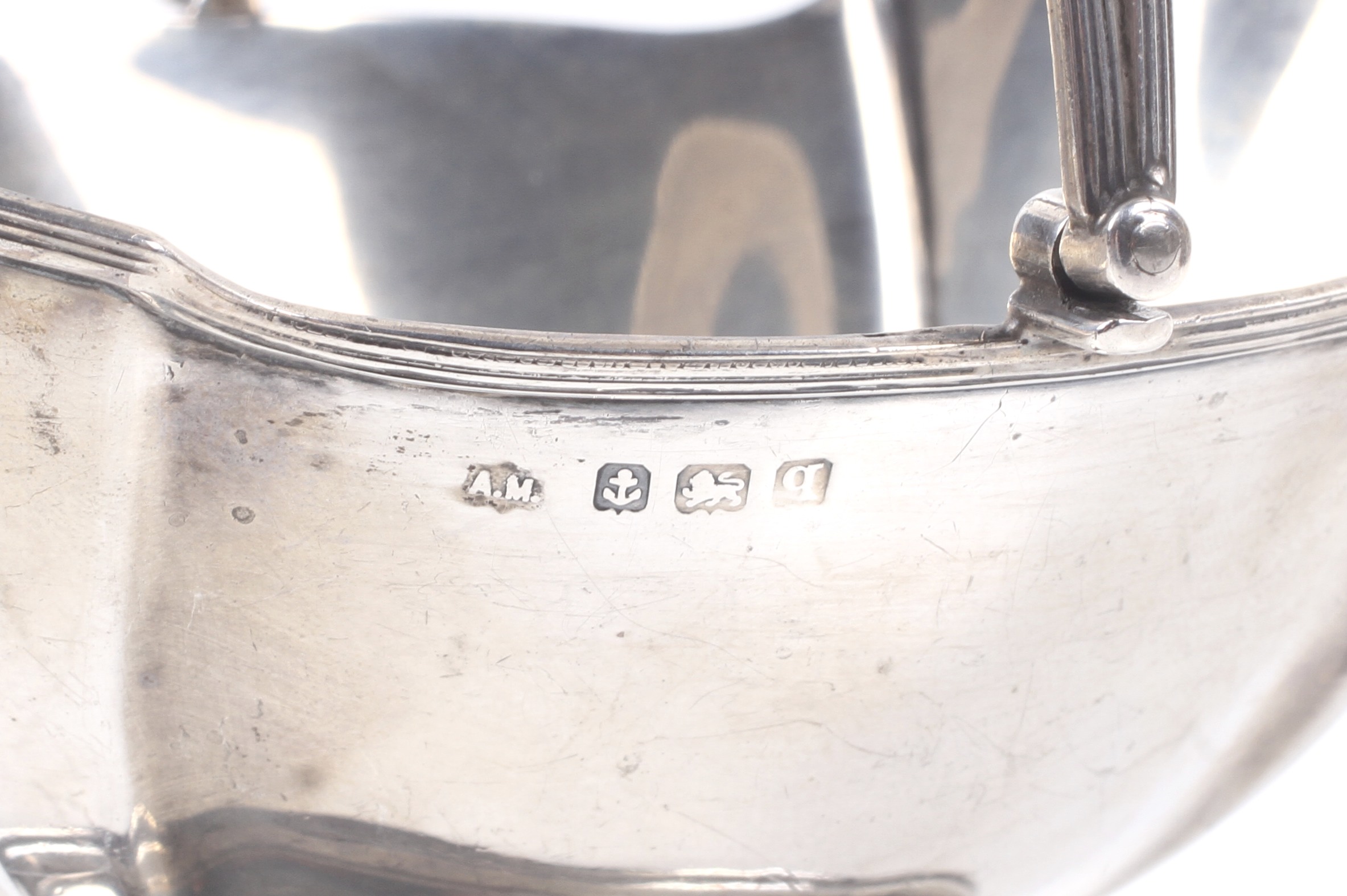 A silver shaped-oval pedestal sugar bowl. - Image 2 of 2