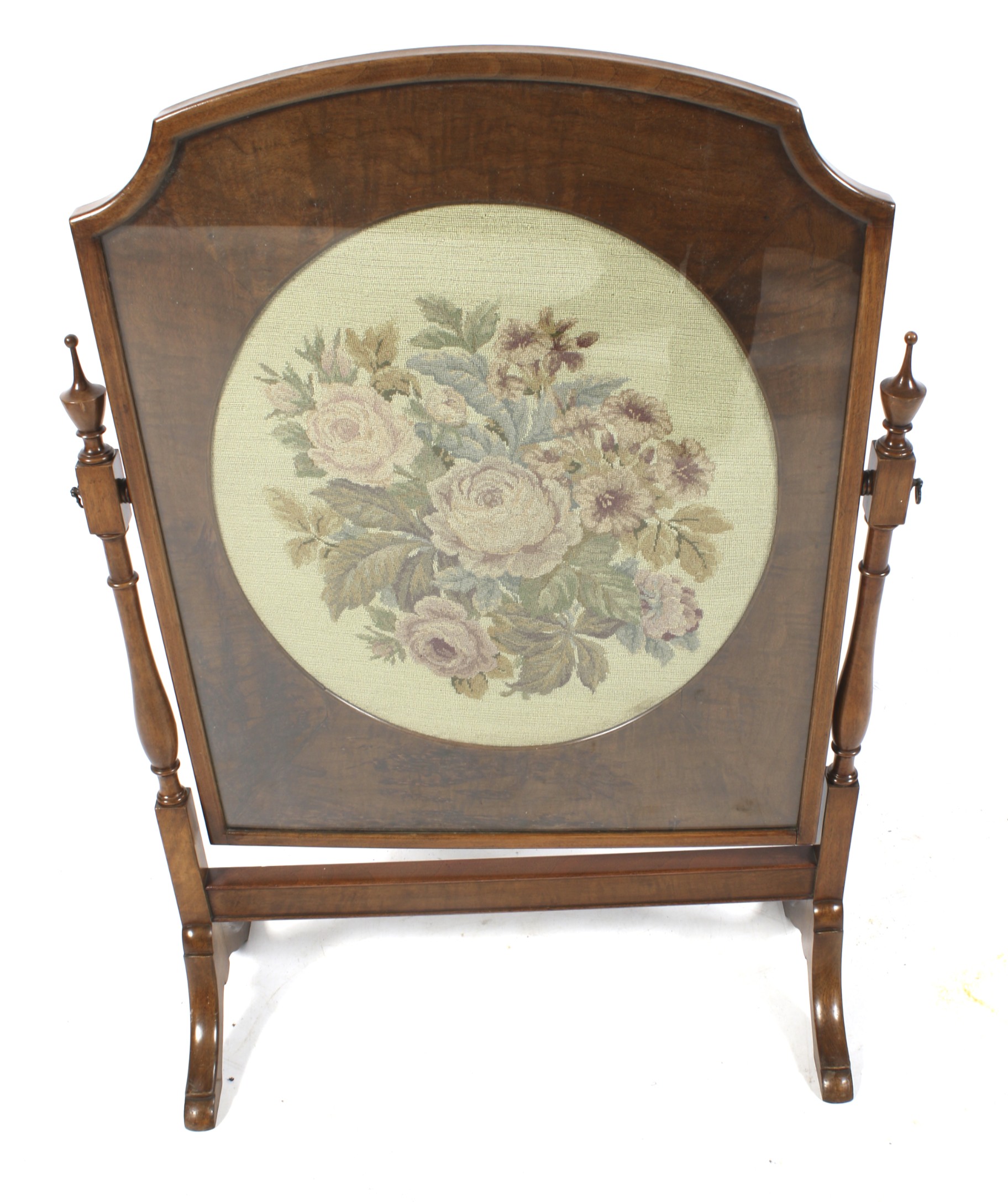 A mid-late 20th century walnut firescreen.