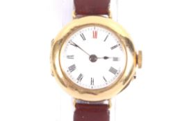 A lady's 18ct gold cased wrist watch, circa 1906(?).