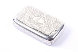 A George III silver snuff box.