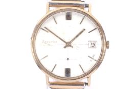 Accurist, a gentleman's 9ct gold cased round wrist watch, circa 1967.
