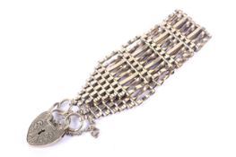 A vintage 9ct gold eight-bar 'gate' bracelet.