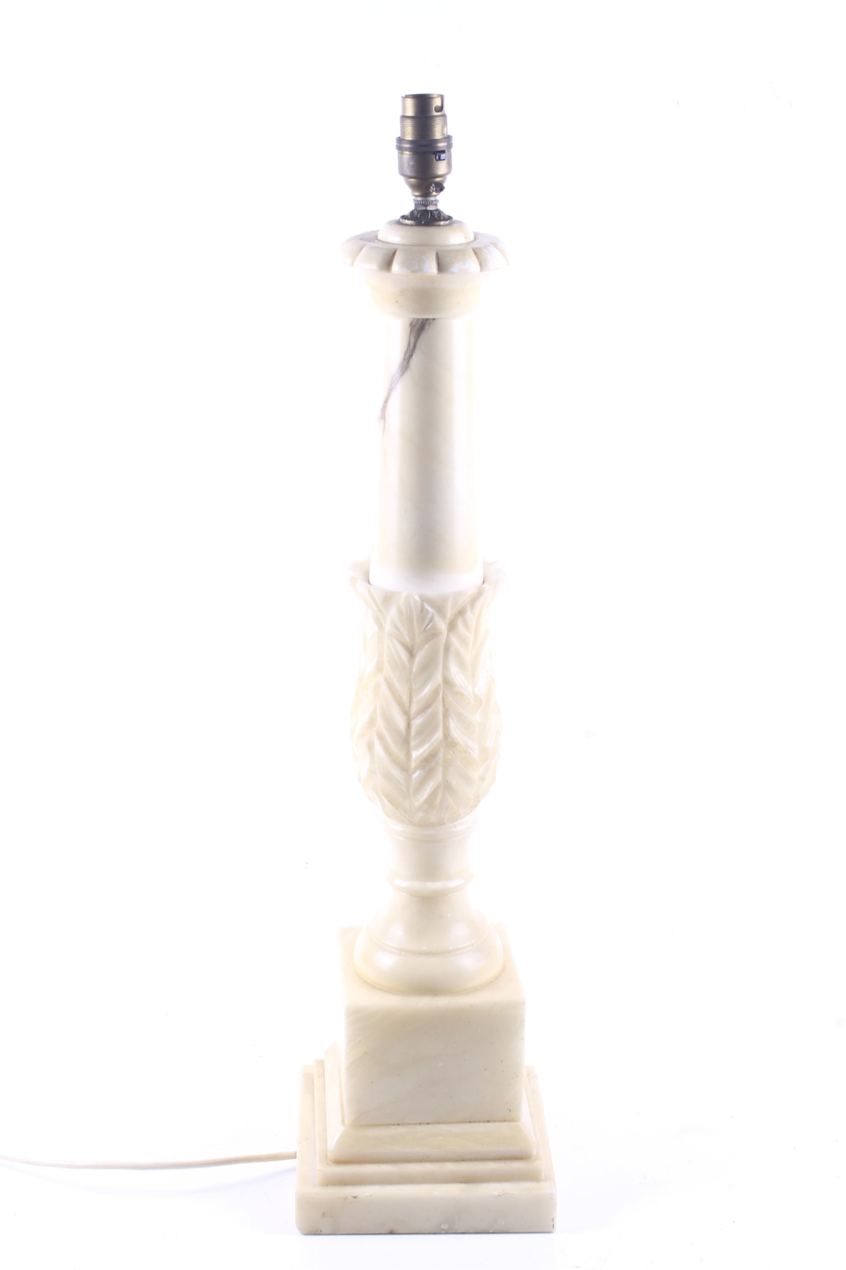A mid-20th century marble table lamp.