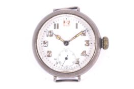 Zenith, an early 20th century silver cased 'Trench' watch, circa 1916.
