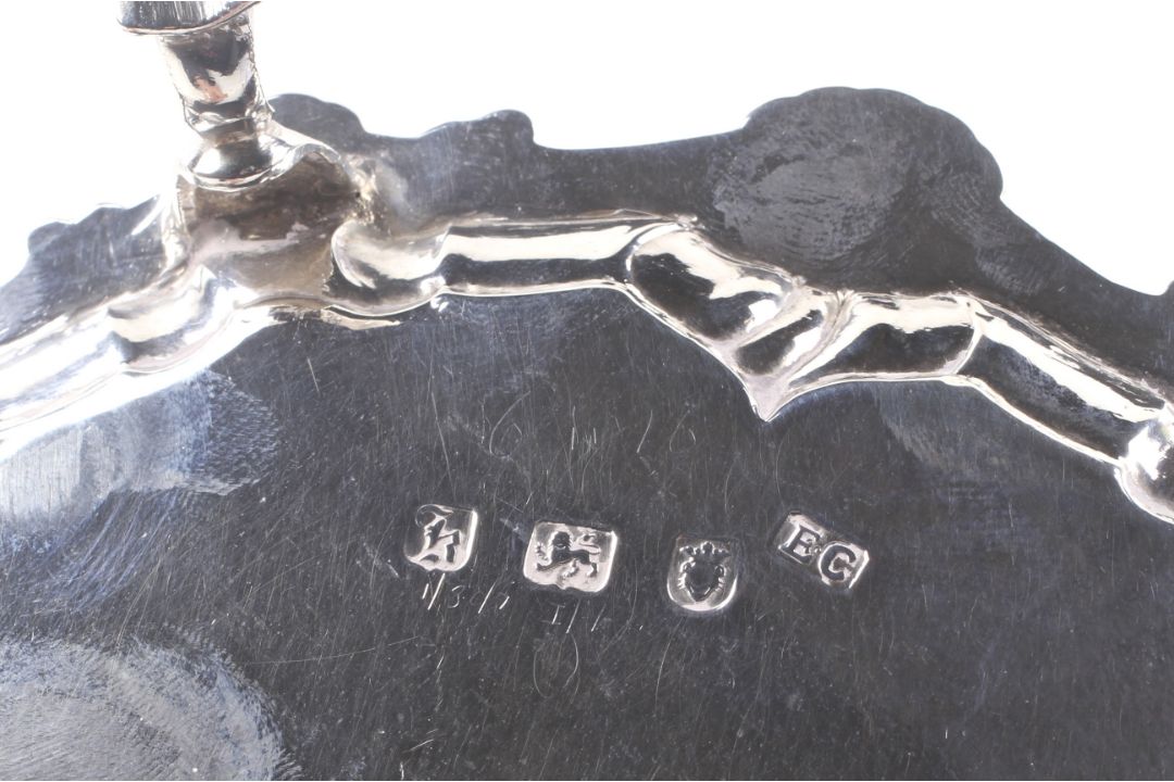 A George III silver shaped-round waiter. - Image 3 of 3