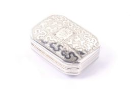 A George III small silver canted-rectangular vinaigrette.
