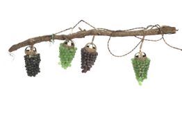 A mid-century bunch of glass grapes pendent ceiling light.