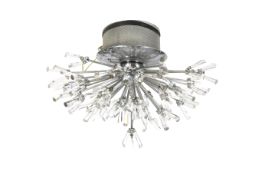 A contemporary multi-arm LED 'Snowflake' pendant ceiling light fitting.