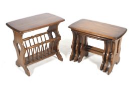 A pair of mid-century Ercol items of lounge furniture.