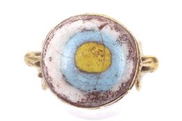 A cast copy of a 300BC Phoenician gilded bronze oval ring.