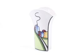 Lorna Bailey signed studio art pottery vase 'Deco House'.