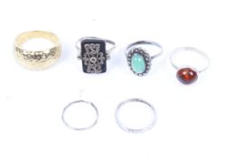Six lady's rings.