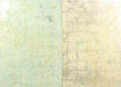 A gold leaf and resin picture on wood.