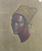 A vintage print of the Zulu Maiden by Vladimir Tretchikoff. 59cm x 49.5cm, framed and glazed.