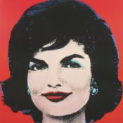After Andy Warhol - Jackie Kennedy print on hardboard. Framed.