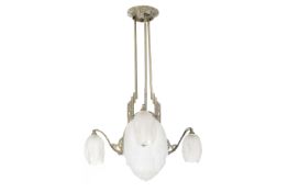 An Art Deco chandelier pendant ceiling light.