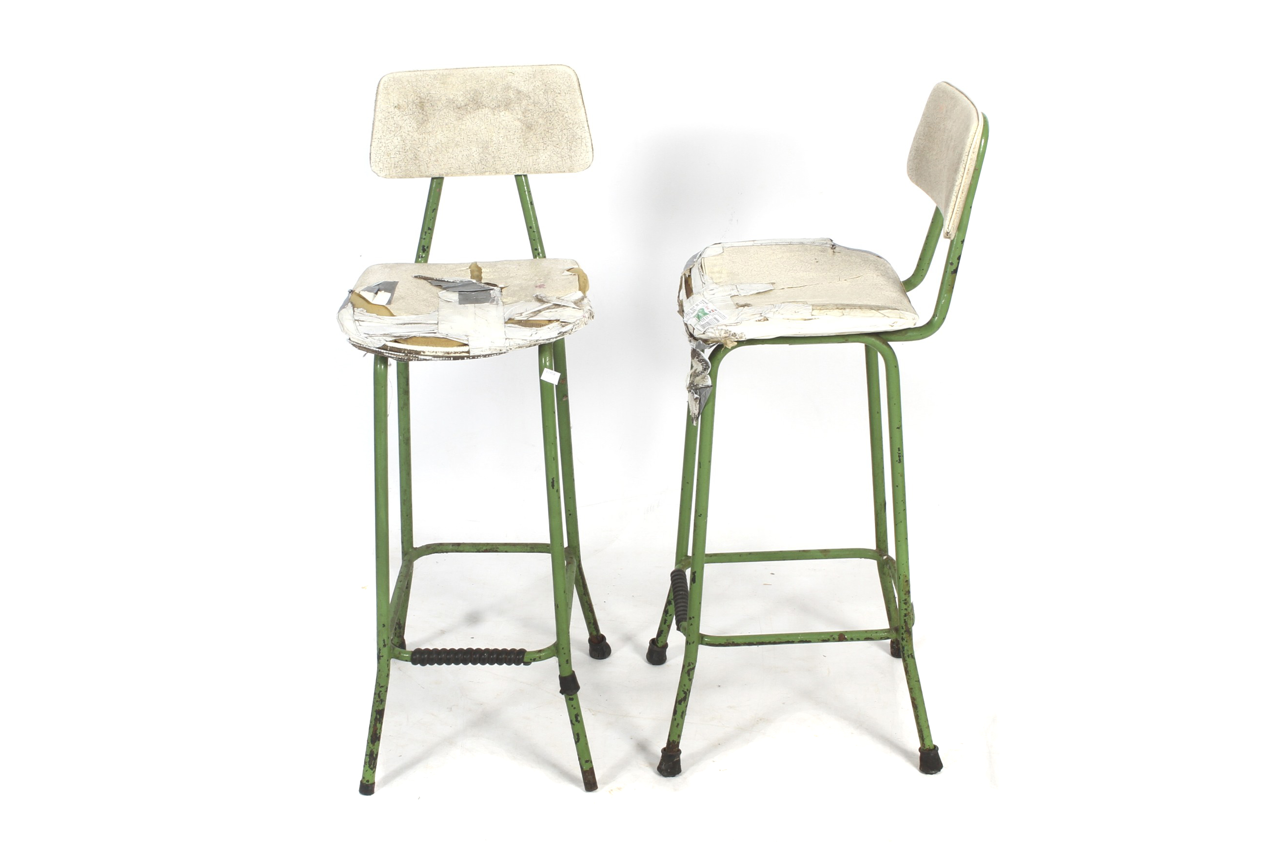 A pair of circa 1960s 'industrial' Steelux 27" stools. - Image 2 of 2