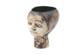 Andre Loret for Sidmouth Devon Pottery mid-century planter head. H21.