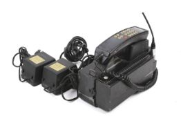 A vintage mobile telephone.