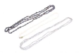 Three necklaces.