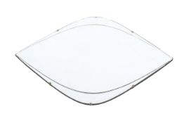 A mid-century 'eye' shaped wall mirror. Mounted on board.