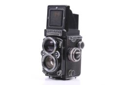 A Rolleiflex 2.8 E 6x6 medium format TLR camera. Serial No. 1624203 Jt. With a Carl Zeiss 80mm f2.