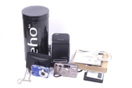 A small collection of cameras and a Veho film scanner.