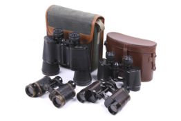 Four pairs of binoculars. To include Ernst Leitz Wetzlar 8 x L14, Kershaw Bino Prism No.