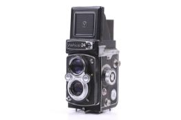 A Yashica-24 6x6 TLR camera. Serial No. L 7100174. With a 80mm f2.8 Yashinon taking lens, and ERC.