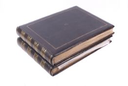 A collection of late 19th early 20th century photographs, sketches and prints in two bound albums.