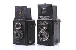 Two Voigtlander Brillant 6x6 TLR cameras. To include a 'Focusing Brillant' with a 75mm f4.