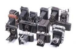 A collection of film cameras.