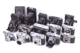 A collection of film cameras.