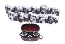 A collection of 35mm cameras.