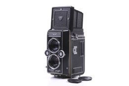 A Rollei Magic 6x6 medium format TLR camera. With a Schneider-Kreuznach 75mm f3.