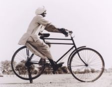 Stuart Redler (British late 20th/early 21st century) - 'Man on a bicycle' - signed limited edition